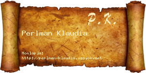 Perlman Klaudia névjegykártya